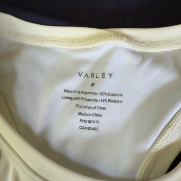 Varley Womens Maddie Tank Top Crop White Cream Athletic Athleisure Size Medium - Picture 3 of 5